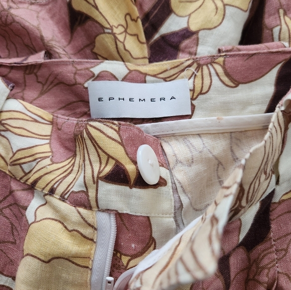 Ephemera Mai Tai Loose Fit Floral Linen Short Sz 2 - Picture 3 of 7